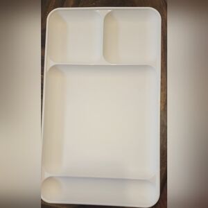 Tupperware Almond Divided Serving Tray Vintage